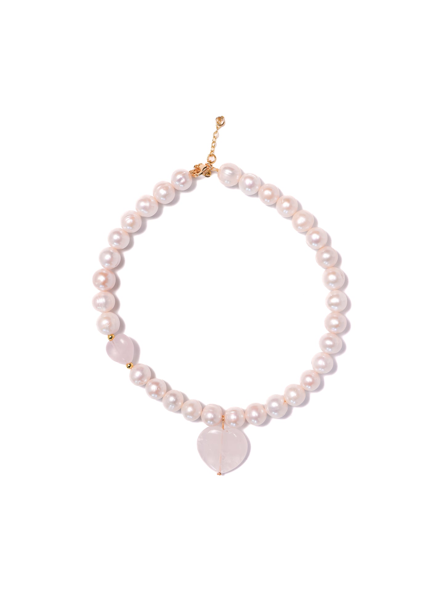 Heartstrings Necklace: Rose Quartz, Pearl