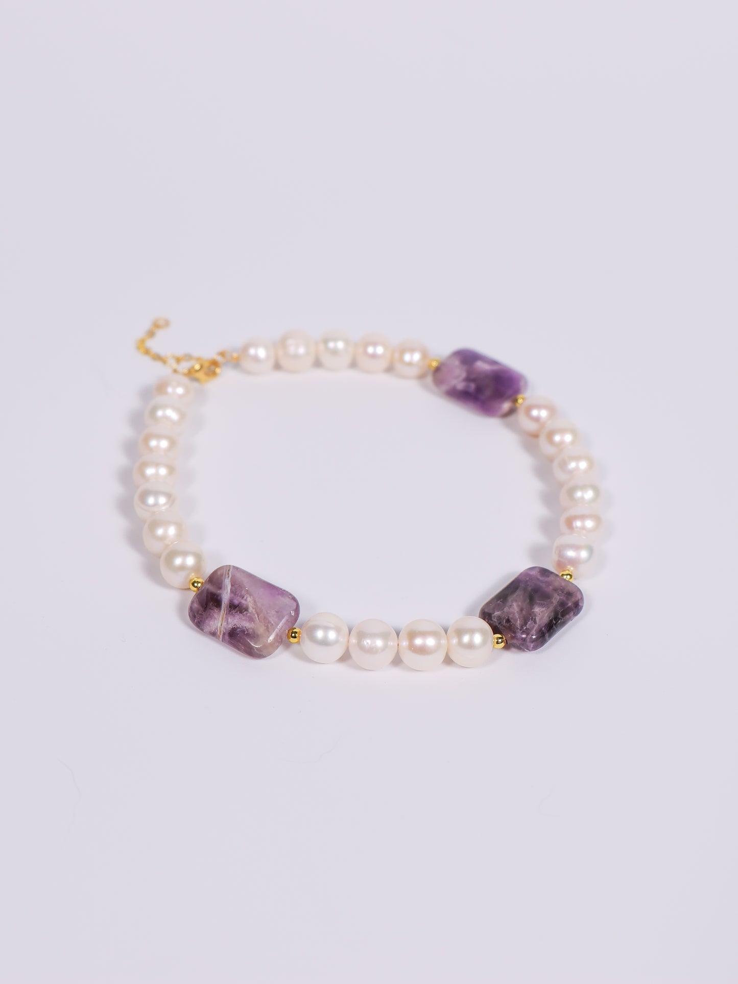 Stillness Necklace: Amethyst, Pearl