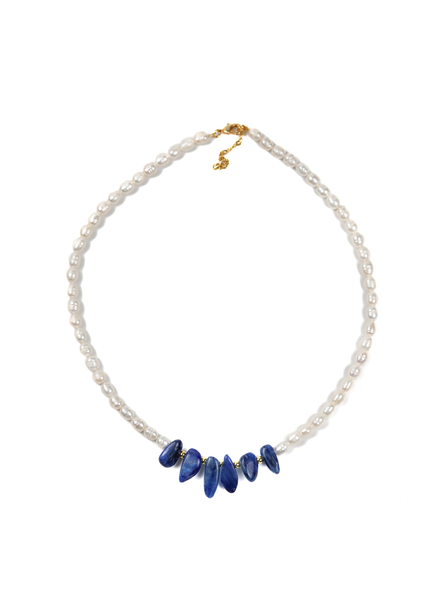 Necklace: Kyanite, Pearl