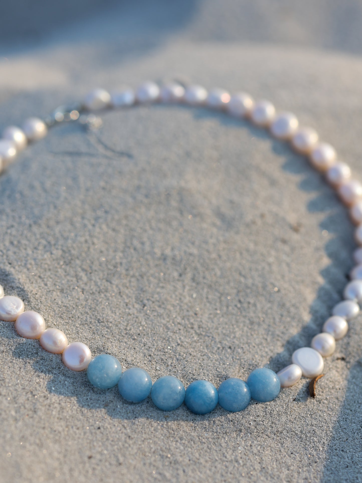 Necklace: Aquamarine, Pearl