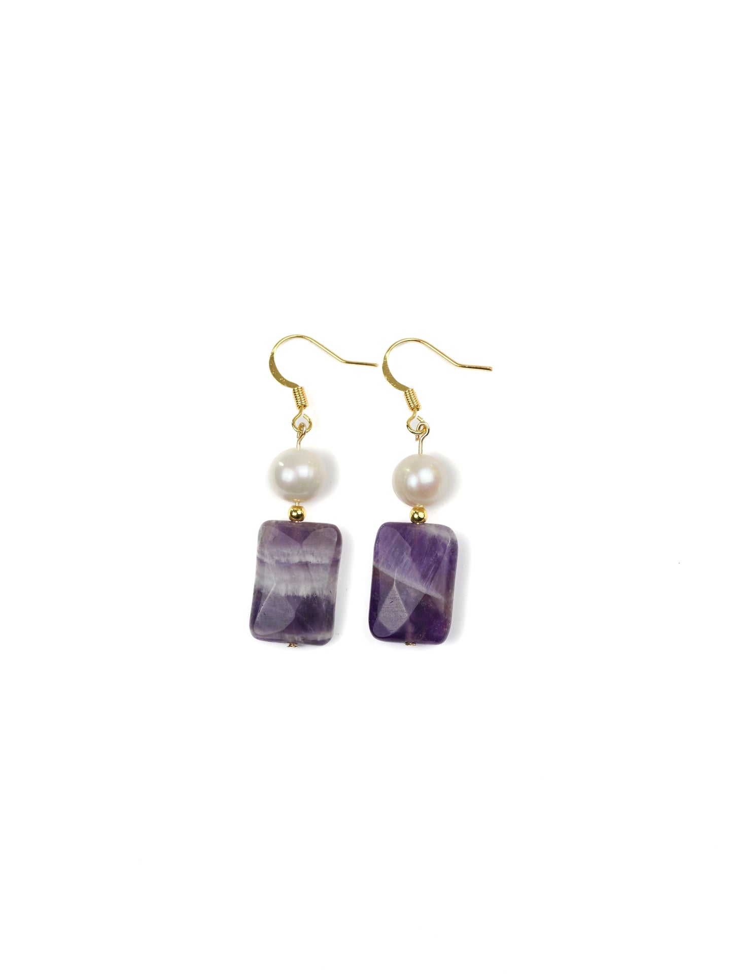 Stillness Earring: Amethyst, Pearl