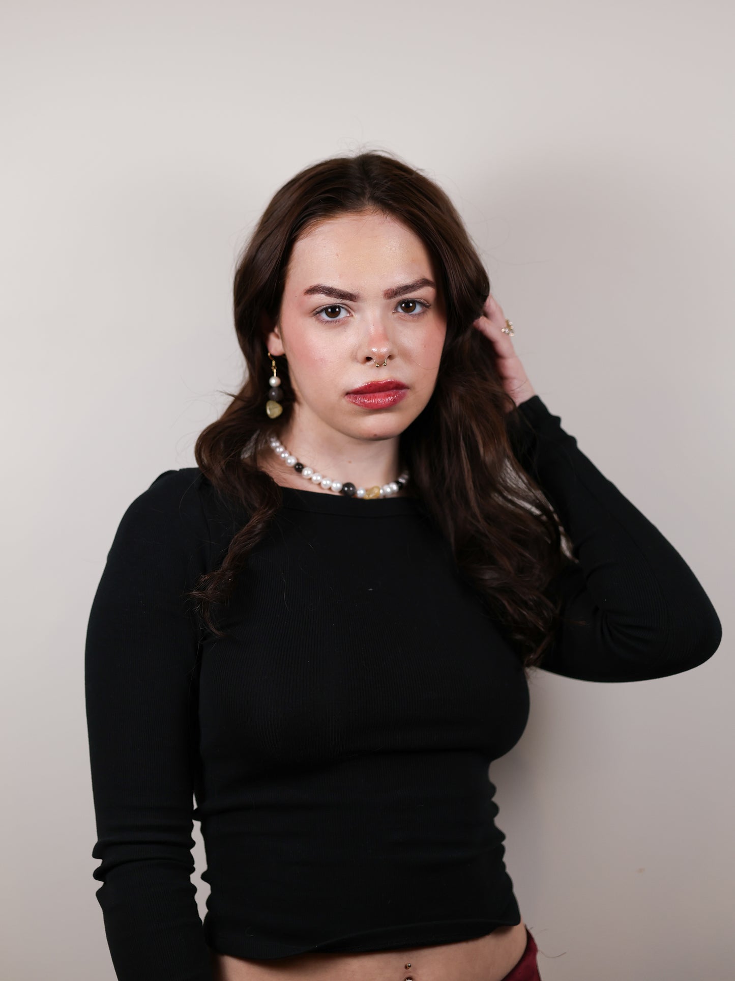 Glow Within Earring: Citrine, Black Obsidian