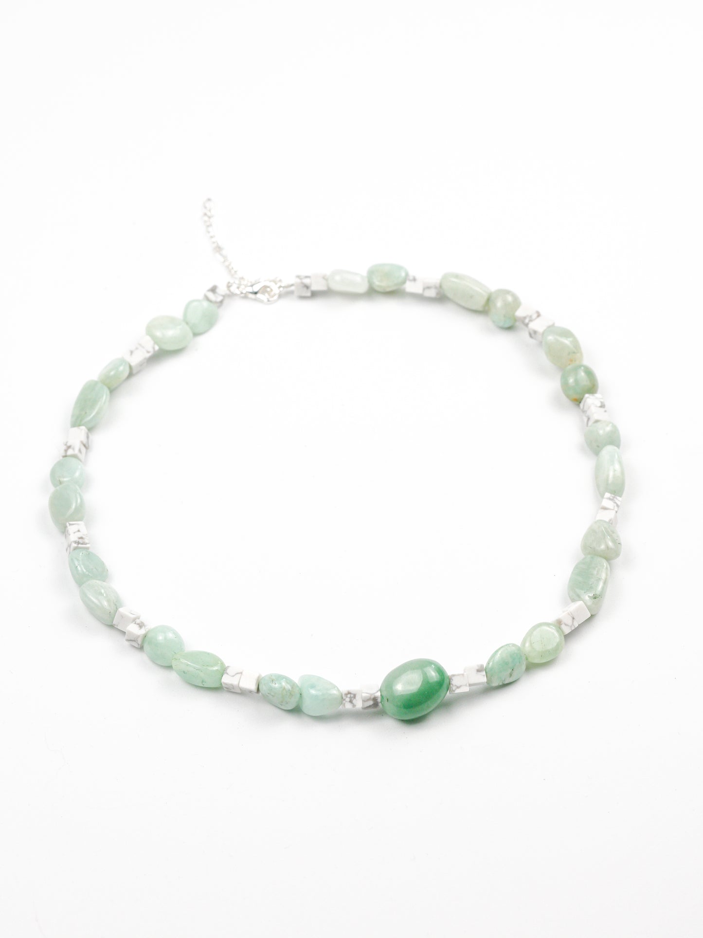Necklace: Amazonite, Green Aventurine, White Howlite