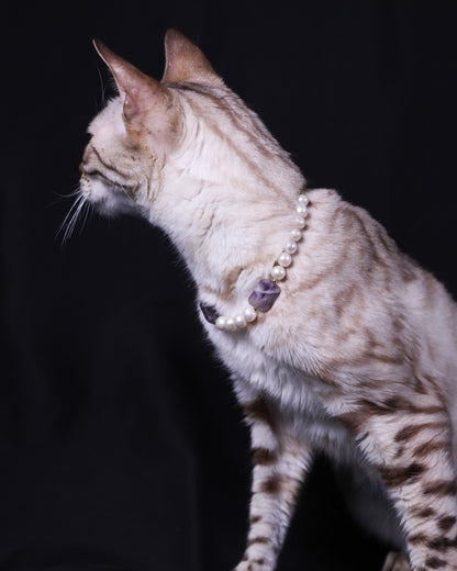 Stillness Necklace: Amethyst, Pearl