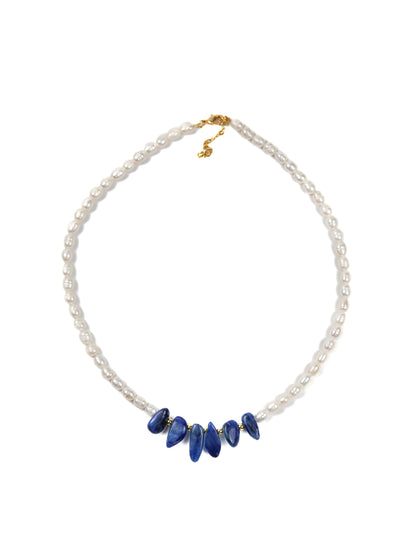 Necklace: Kyanite, Pearl