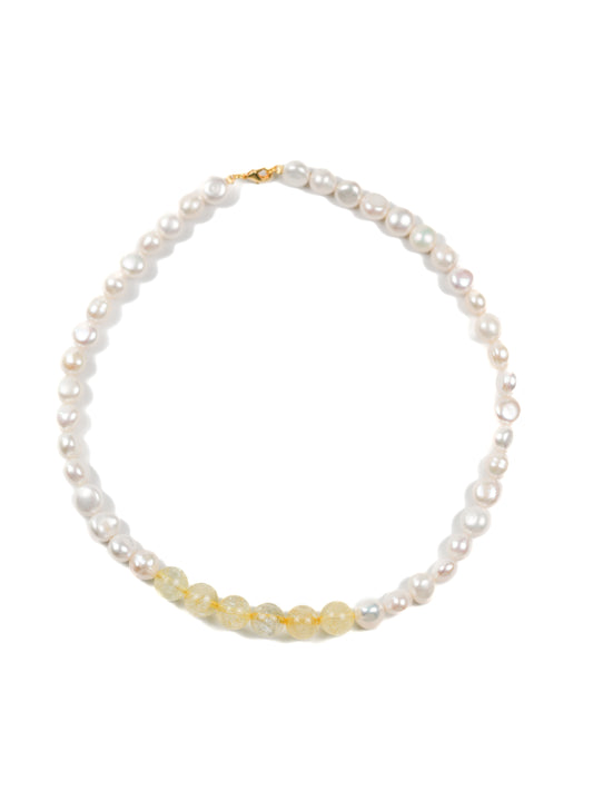 Necklace: Citrine, Pearl