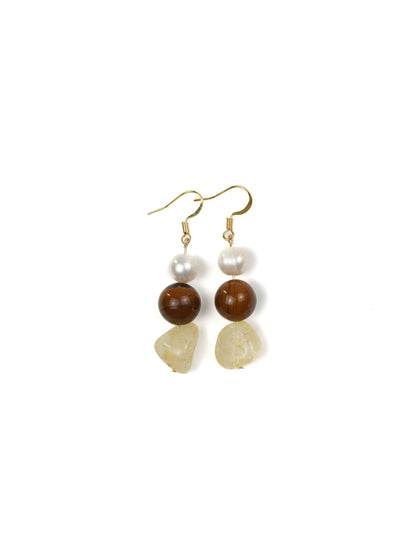 Wild Joy Earring: Tiger's Eye, Citrine