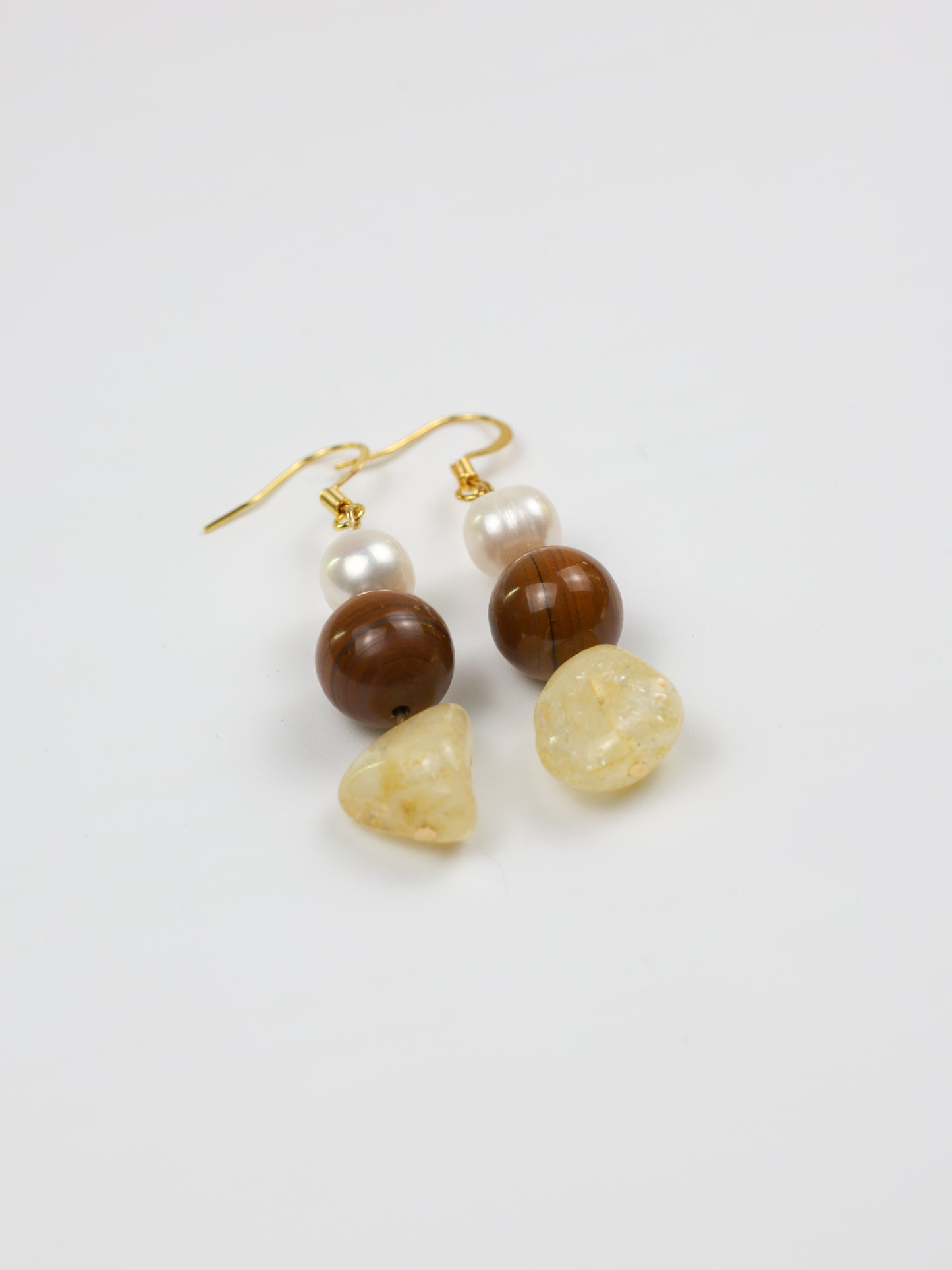 Wild Joy Earring: Tiger's Eye, Citrine