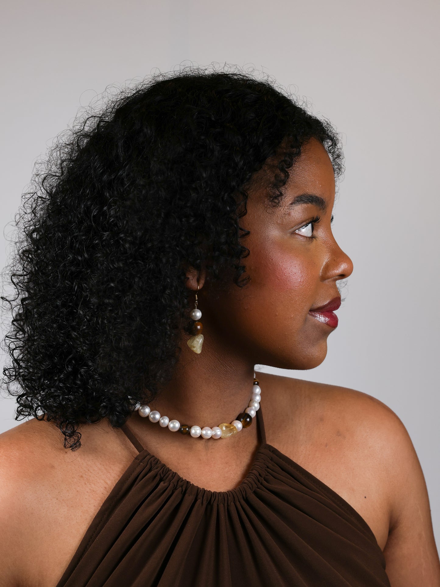 Wild Joy Earring: Tiger's Eye, Citrine