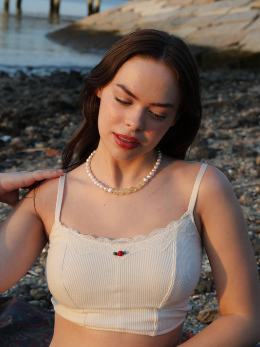 Necklace: Citrine, Pearl