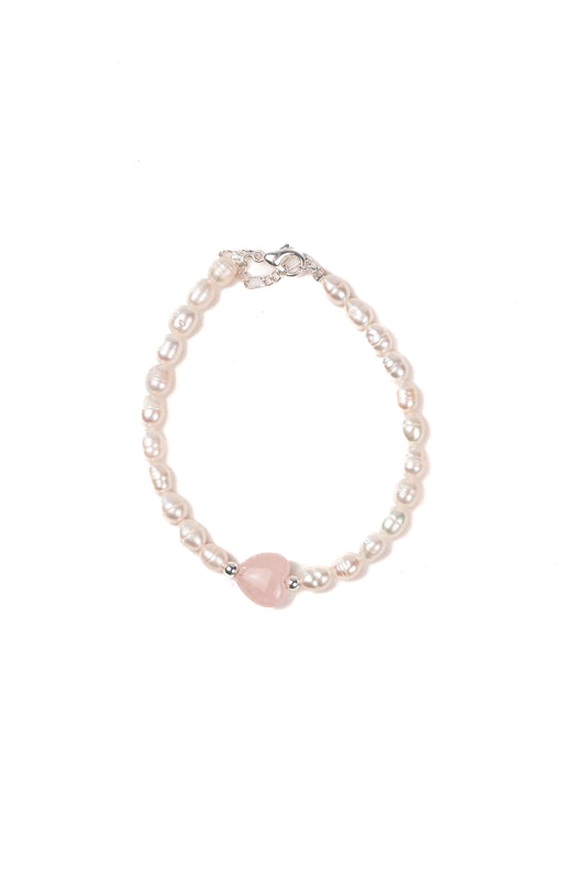Heartstrings Bracelet: Rose Quartz, Pearl