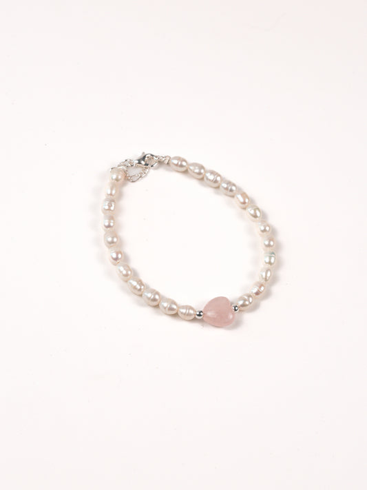 Heartstrings Bracelet: Rose Quartz, Pearl
