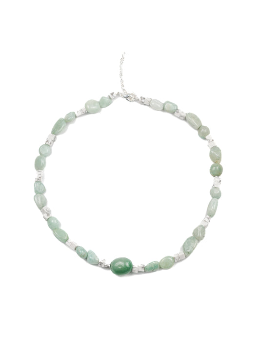 Necklace: Amazonite, Green Aventurine, White Howlite