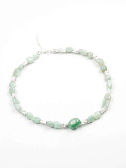 Necklace: Amazonite, Green Aventurine, White Howlite