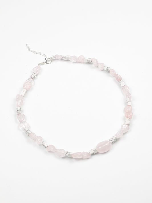Necklace: Rose Quartz, White Howlite