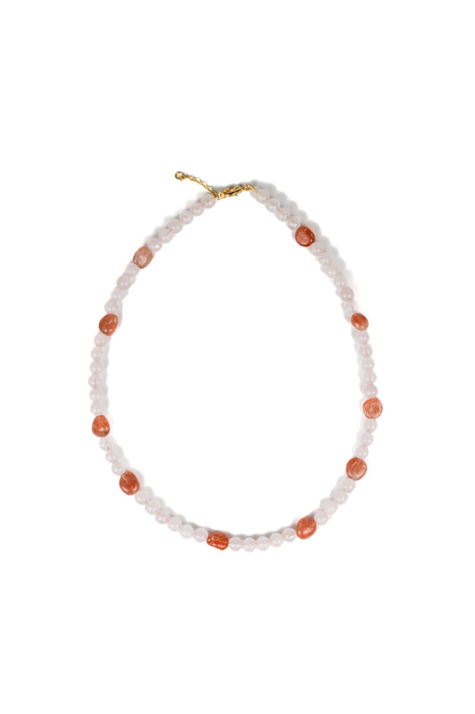 Necklace: Rose Quartz, Sunstone