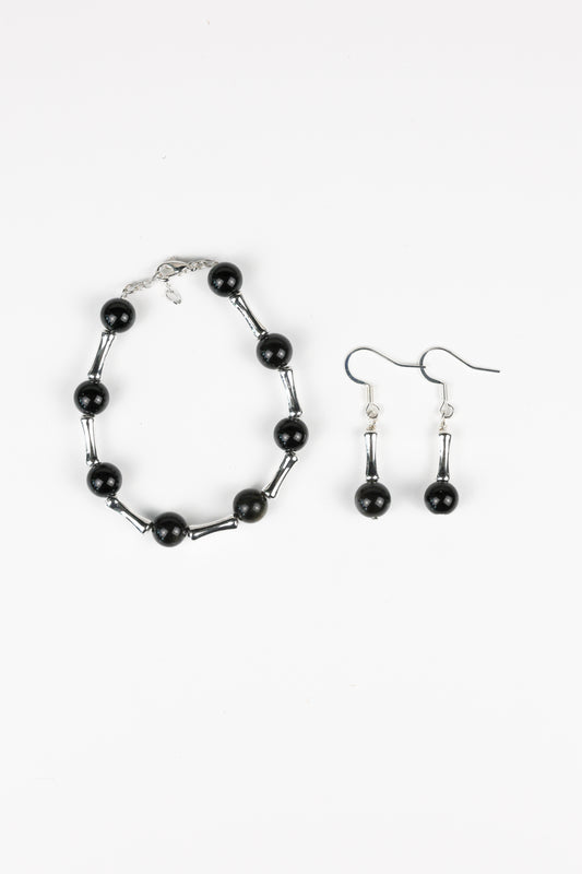 The Flow Earring: Obsidian