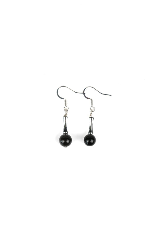 The Flow Earring: Obsidian