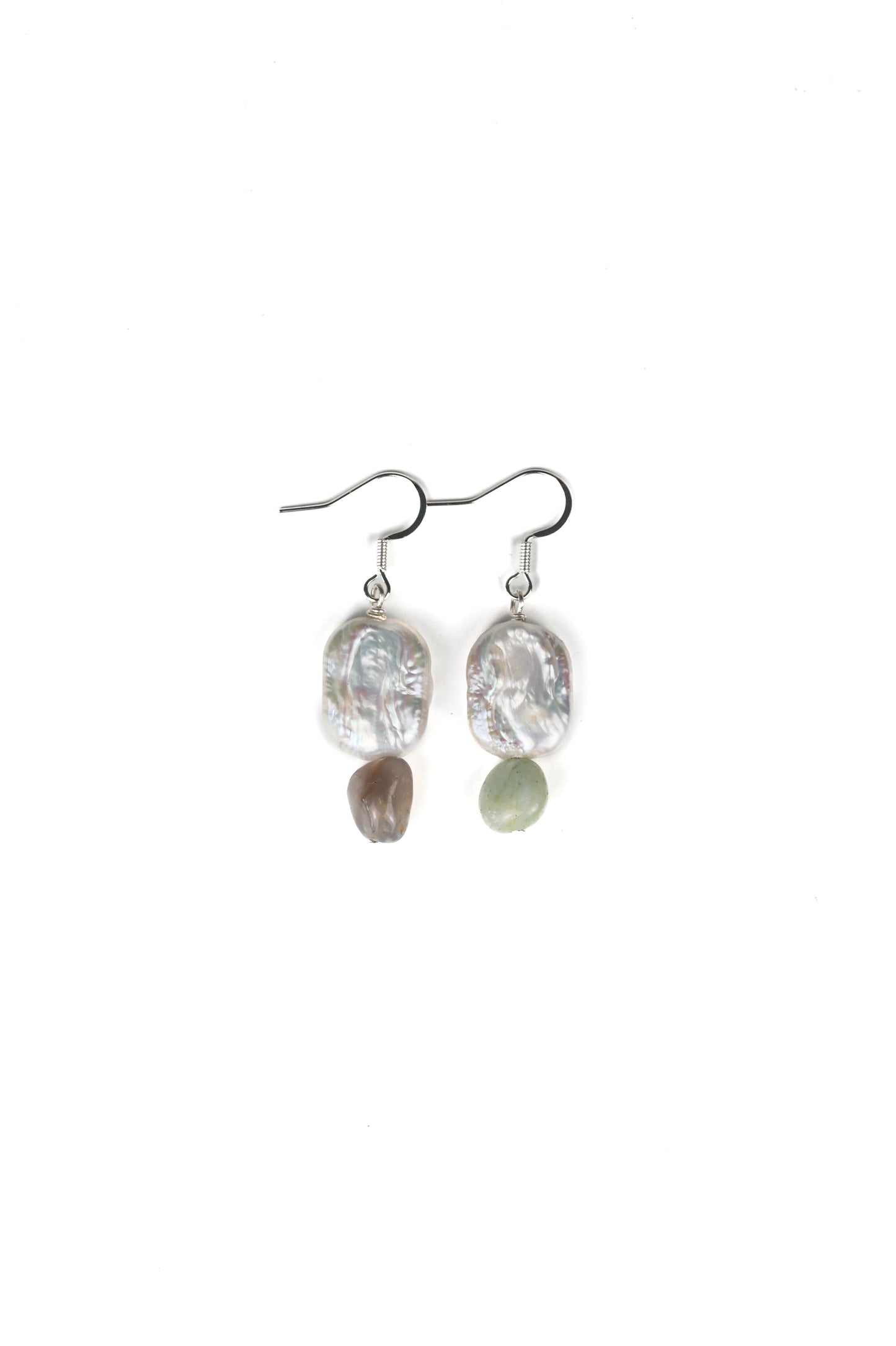 Earring: Amazonite, Botswana Agate