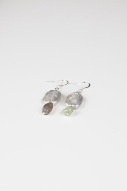 Earring: Amazonite, Botswana Agate