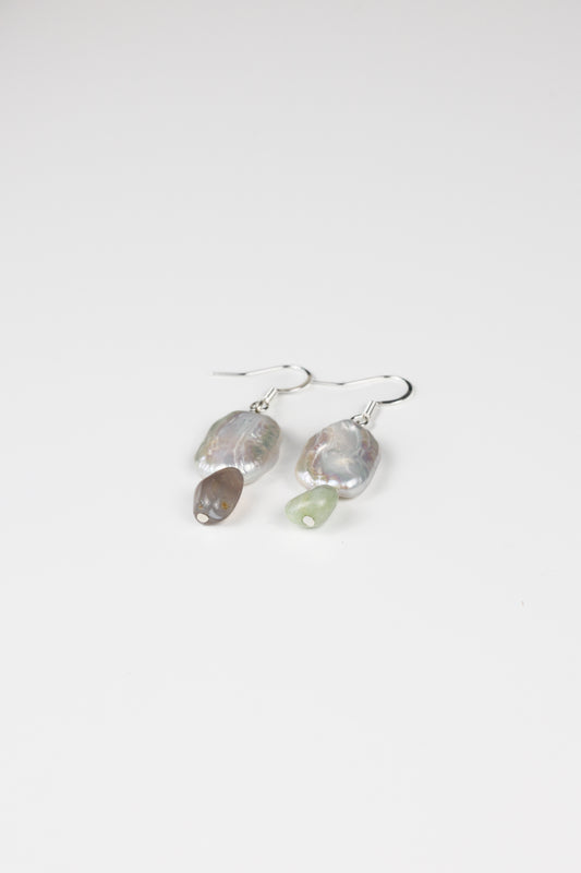 Earring: Amazonite, Botswana Agate