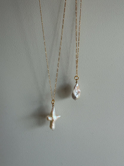 Cross Pearl Pendant